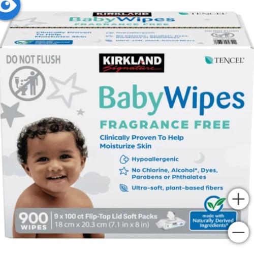 Kirkland Signature Baby Wipes Fragrance Free, 900-count