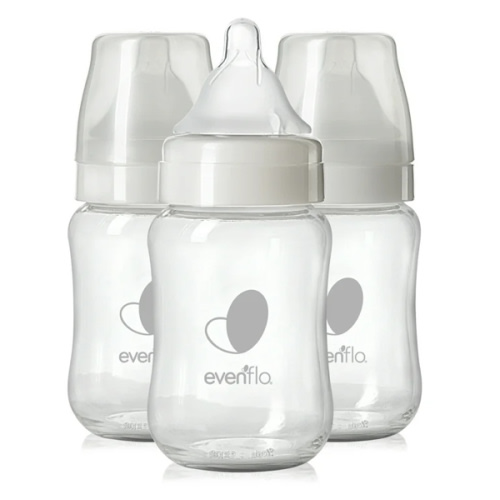 3 pk Evenflo 🍼 6 oz Glass Wide Mouth Bottles for Breastfed Babies – Evenflo Feeding - slow flow nipples