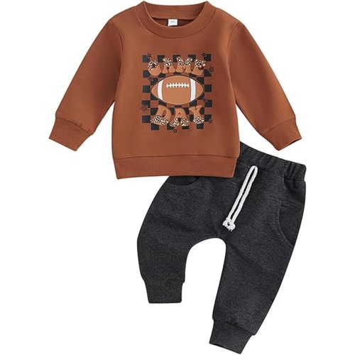 Toddler Baby Boy Sweatshirt Clothes Letter Print Long Sleeve Top+Solid Jogger Pants Infant Casual Outfits Set