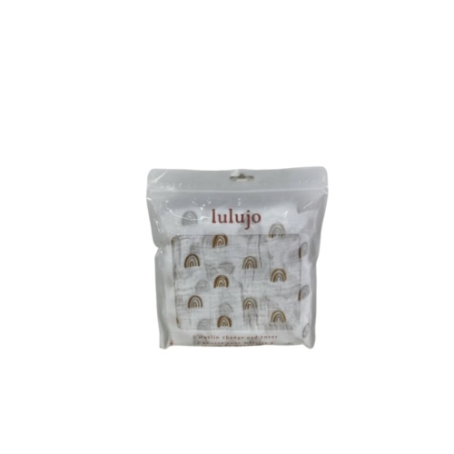 Lulujo Muslin Change Pad Cover, Rainbow