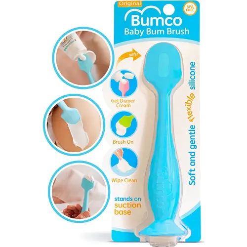 Bumco Diaper Cream Spatula - BPA-Free Butt Paste Diaper Cream Applicator, Soft & Flexible Diaper Rash Cream Applicator, Butt Spatula Baby, Mom-Invented Diaper Bag Essentials (Blue)