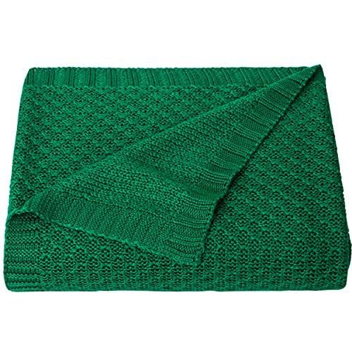 NTBAY Natural Bamboo Cable Knit Toddler Blanket, Soft and Cooling Touch Baby Blanket, 30 x 40 Inches, Green