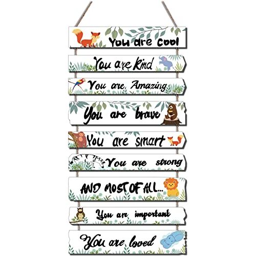 Woodland Nursery Room Decor for Baby Bedroom - Jungle Safari Animal Theme Wall Decor for Toddler Boy or Girl - Colorful Elephant Giraffe Lion Forest Wall Art Decorations