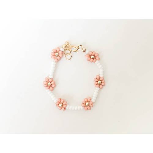 Tiny Daisy flower bracelet in baby bracelet and adult bracelet sizes - 14k gold filled and stretch