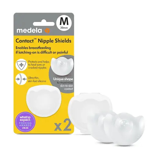 Medela Contact Nipple Shields, Medium 20mm | For Latching Difficulties during Breastfeeding, Flat or Inverted Nipples