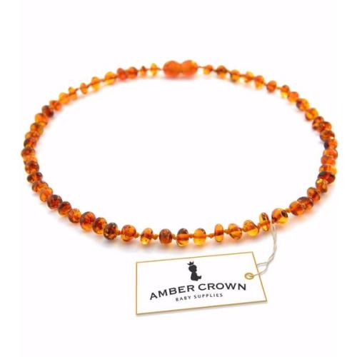 Amber Crown Amber Teething Necklace in Honey