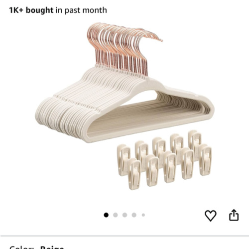 Baby Velvet Hangers 30 Pack - 11 Inch Premium Felt Non Slip Kids Hanger for Infant & Toddler Clothes - 0.2" Slim Space-Saving Baby Felt Hangers for Children's Closet with 10 Clips - Beige