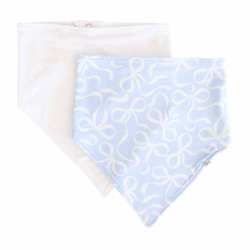 Blue-tiful Bows 2pc Bandana Bibs