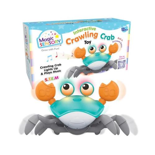 Magic Sensory Interactive Crawling Crab Toy - Blue