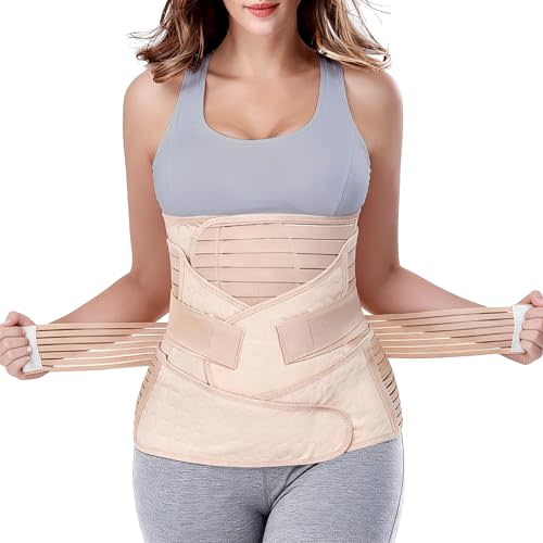 3 in 1 Postpartum Belly Wrap Recovery Band Belt Abdominal Binder | Postpartum Belly Band, Belly Binder Post Partum, Post Surgery Pregnancy Belly Support Band Recovery Belly/waist/pelvis (S/M)