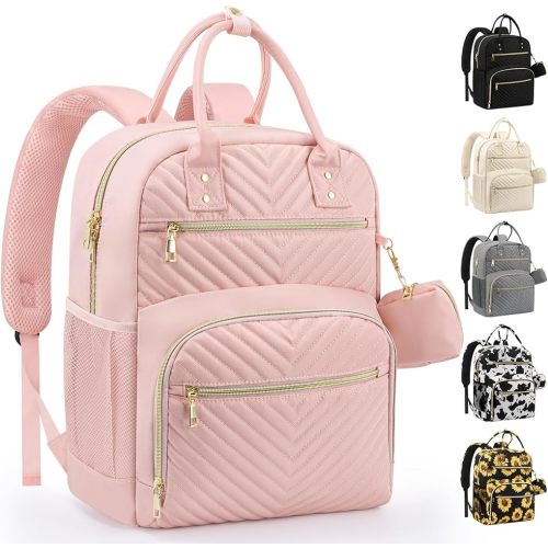 Diaper Bag Backpack,Baby Essentials Diapers Bag with Pacifier Case,Multipurpose Stylish Large Capacity Travel Backpack for Baby Girl/Boy(M-Pink)