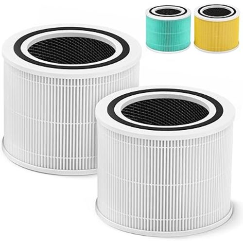 Core 300 Replacement Filter for LEVOIT Core300-P Core 300 Core 300s Air Purifier, Core 300-RF, 3-in-1 H13 True HEPA, Activated Carbon System, White, 2 Pack