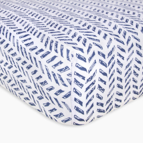 Burt's Bees Baby Organic Cotton Jersey Fitted Crib Sheet - Guide The Way Indigo, 1