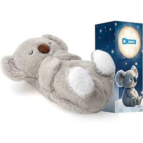 Breathing Stuffed Animal,Soothing Stuffed Animal for Anxiety Relief with Realistic Breathing Motion, Calming Music, Gentle Lights,Machine Washable,Ideal for Baby Adult and Relaxation(Koala)