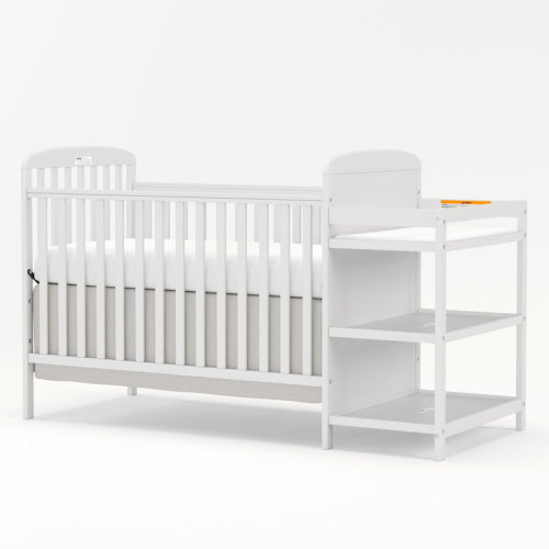 Latitude Run® 3-In-1 Convertible Baby Crib With Changing Table Combo & Reviews | Wayfair