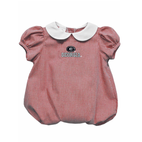 Vive La Fete Georgia Bulldogs Baby Red Gingham Collar Romper - 55631977