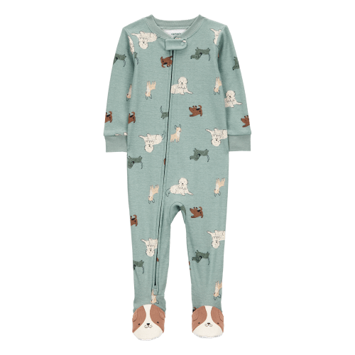 Baby 1-Piece Dog Print 100% Snug Fit Cotton Footie Pajamas - Blue - Carter's | Carter's