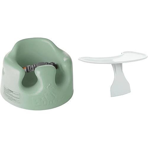 Bumbo Baby Floor Seat, Portable Infant Sit Up Activity and Eating Chair w/Tray, Hemlock