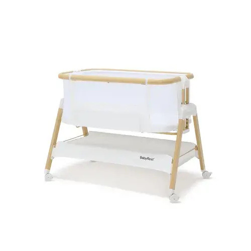 Babyrest Alfie Bedside Bassinet White/Natural | Baby Bunting AU