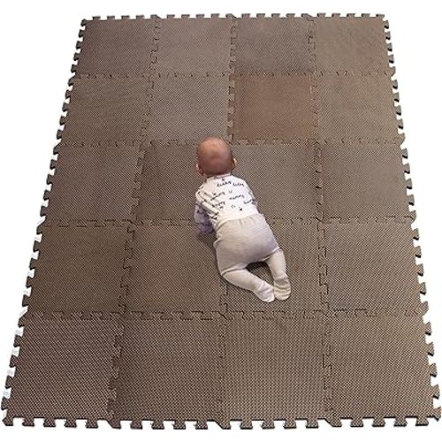 YIMINYUER® 20 Tiles (30cm×30cm×1cm Each Tile) Baby Soft Puzzle Play Mats, Kids Thick EVA Foam Floor, Toddlers & Children's Soft Interlocking Mat R06G301020