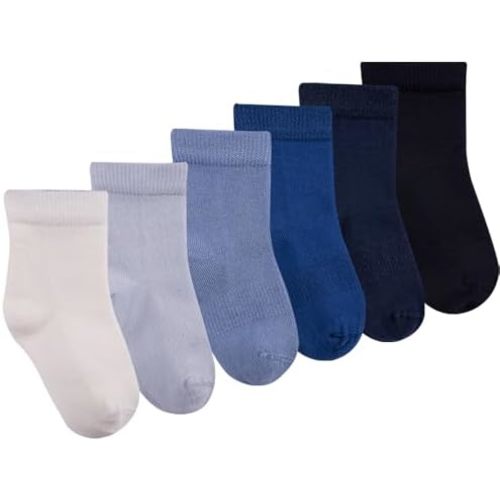 Luna Seamless-Toe Bamboo Crew Socks - Soft Eco-Friendly 6-Pack Baby & Toddler Socks