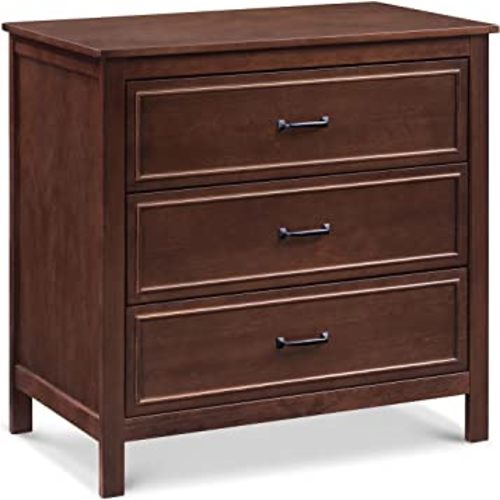 DaVinci Charlie 3 Drawer Dresser - GREENGUARD Gold Certified Small Dresser w/Drawers Chest for Nursery - Bedside Nightstand - Wooden Cabinet for Bedroom, Living Room, Closet - Easy Assembly, Espresso