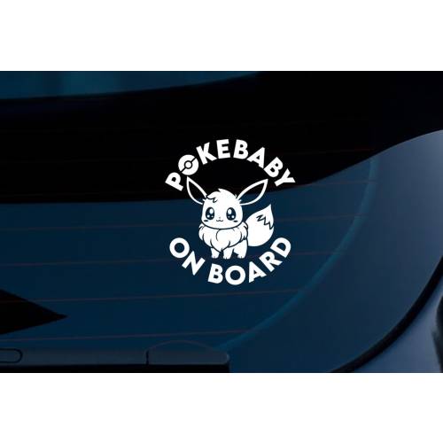 Pokemon Eevee Baby on Board, Baby in Car, Kids in Car, Weatherproof Car Decal | Window Decal | Bumper Sticker