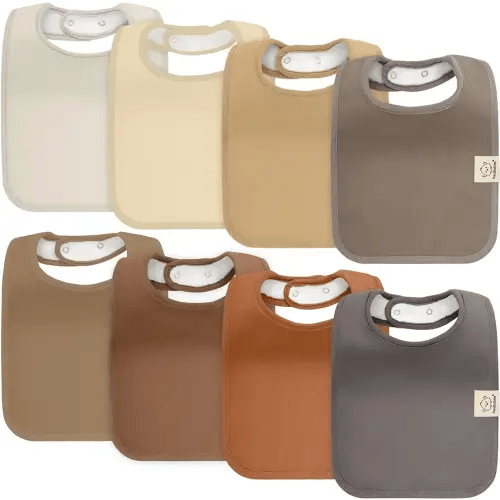 KeaBabies 8-Pack Organic Baby Bibs for Boys, Girls - Super Absorbent Cotton Drool Bibs for Baby Girl & Boy, Teething Toddler, Drooling Newborn, Ultra Soft & Machine Washable (Terracotta)