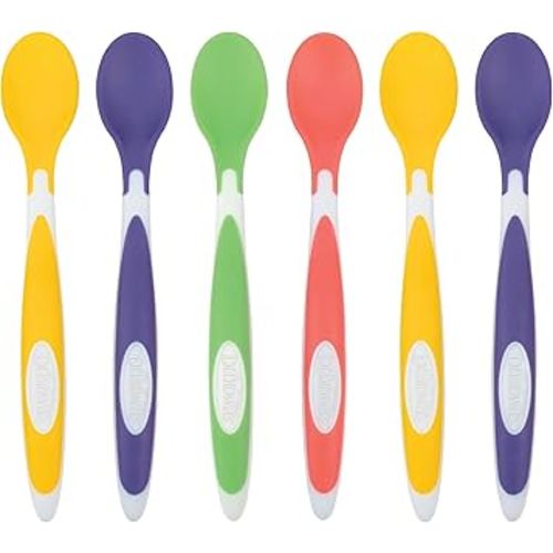 Dr. Brown's Soft-Tip Toddler Spoons with Long Handle for Baby-Led Weaning, BPA Free (Pack of 6)