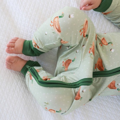 3-6M Lucky Ducky Convertible Zip Romper