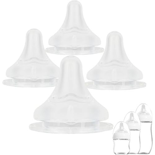 Baby Bottle Nipple for Gulicola Natural Glass Bottle,Size SS Soft Silicone Nipples,0m+,Newborn Flow, 4 Count