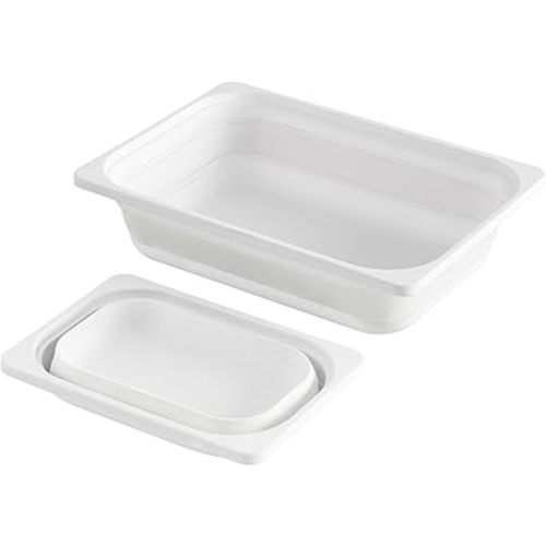 Beright 2 Pack Storage Bins, Collapsible Wash Basin Folding Dish Tub Sink, Space Saving for Dishing, Fruit, and Camping, Hiking and Home, White, 2 in 1 Set