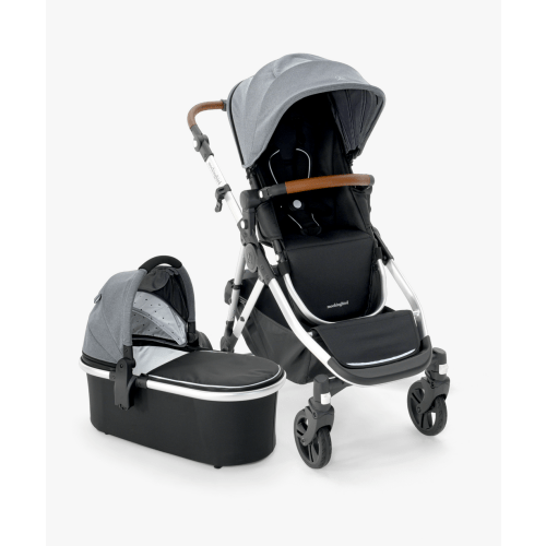 Single-to-Double Stroller 2.0 + Bassinet Bundle - Heather Grey