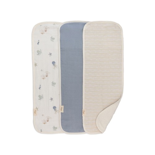 3-Pack Cotton Baby Burp Cloth Set