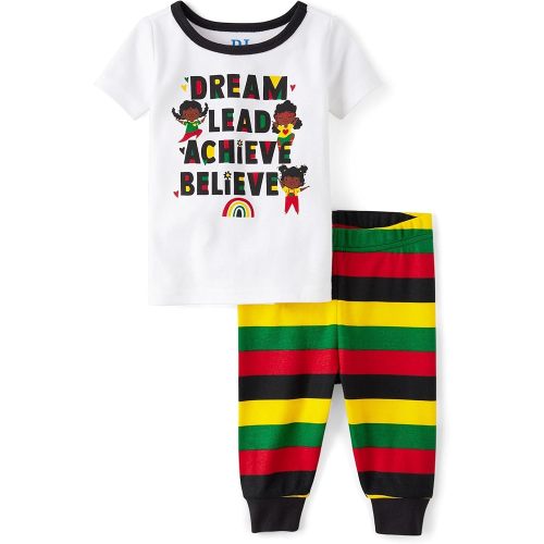 The Children's Place baby-girls And Toddler Snug Fit 100% Cotton Short Sleeve Top and Pants 2 Piece Pajama Set