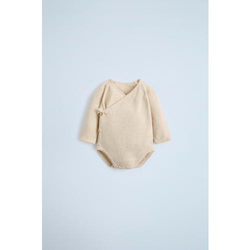 SILK COTTON KNIT BODYSUIT - Light beige | ZARA United States