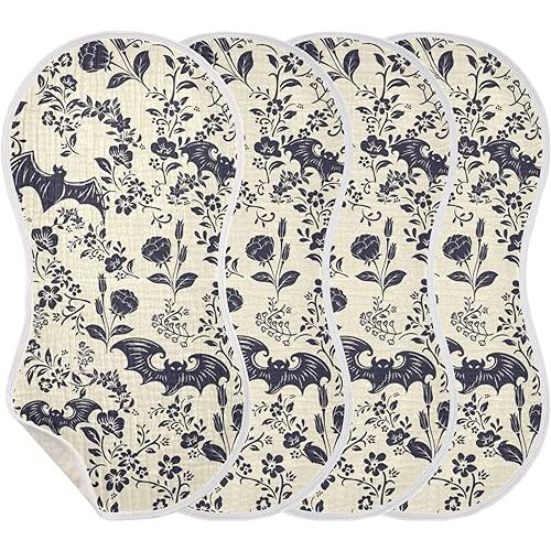 Goth Bat 4 Pack Baby Boys and Girls Burp Cloths Cotton Burping Clothes for Newborn