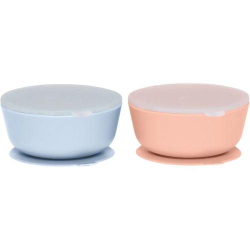 Weesprout Suction Bowls for Baby & Toddlers, 100% Silicone with Plastic Lid, 12 oz, Set of 2
