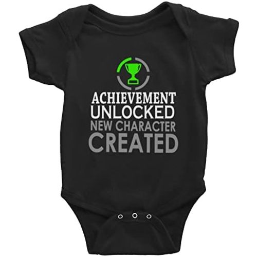 Achievement Unlocked New Character Created Baby Cartoon Long Sleeve Bodysuit Rompers