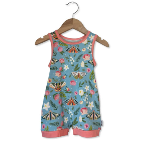 Flutters & Flowers Sleeveless Shorty Romper
