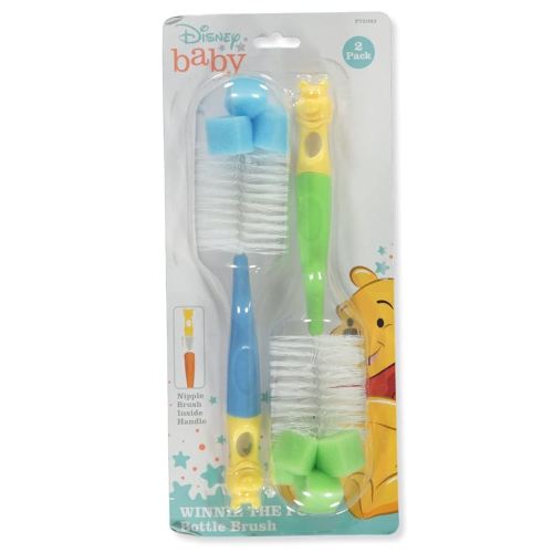 Disney Winnie The Pooh 2-Pack Bottle Brushes - Green/Blue, one Size