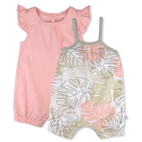 HonestBaby Multipack Short Romper Sets and Dresses 100% Organic Cotton for Infant Baby and Toddler Boys, Girls, Unisex