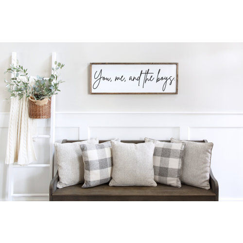 You me and the boys - wood sign - home decor - living room - wall art - above couch - above bed - family room - quotes -