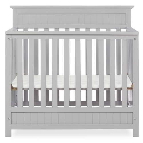 Dream On Me Harbor 4-in-1 Convertible Mini Crib in Pebble Grey, Greenguard Gold Certified