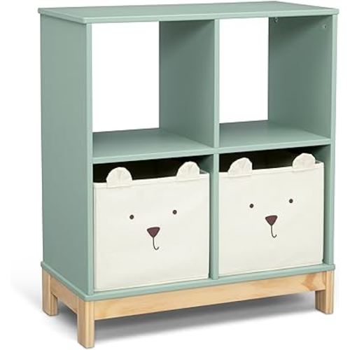 babyGap by Delta Children Brannan Bear Bookcase with Bins, Sage Green