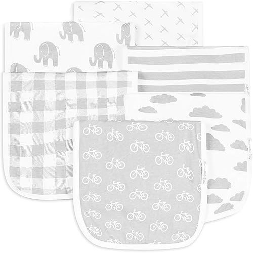 BaeBae Goods Burp Cloths for Baby Boy & Girl - Ultra Absorbent Burping Rags - Anti Shrink Unisex Burpy Clothes - Super Soft Jersey Cotton, Large 21"x10" - Thick for Newborn Cloth Diapers - 6 Pack