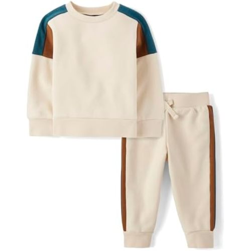 The Children's Place Baby Boys' Sweatshirt and Sweatpant 2 Piece Outfit