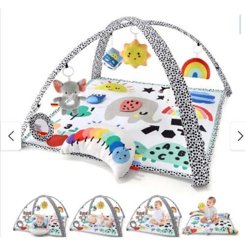 The Peanutshell Montessori Elephant 7-in-1 Activity Play Gym & Play Mat for Baby - Multi-Color