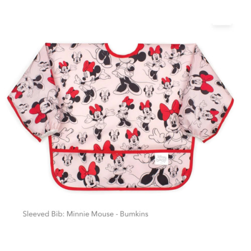 Disney Sleeved Bib for Baby & Toddler 6 to 24 months – Minnie Mouse | Bumkins Baby