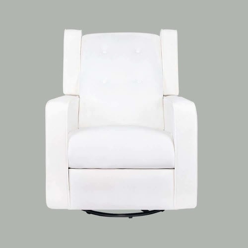 White, Microfiber Swivel Glider Recliner Rocker